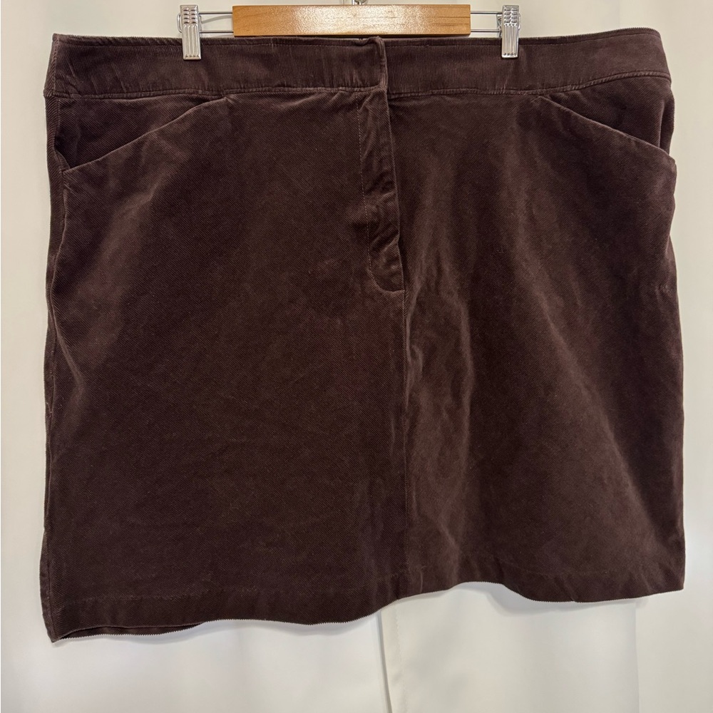 Northcrest Chocolate Y2K Corduroy Skirt Plus Size‎ Size: 24W